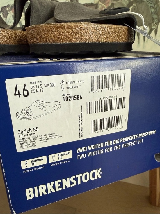 Birkenstock Zurich *RARE* Velvet Grey Suede Size 46 main image 6